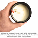 Lumanare cu ulei esential de portocala dulce & scortisoara – Energie si confort natural