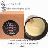 Lumanare cu ulei esential de portocala dulce & scortisoara – Energie si confort natural