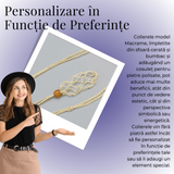 Colier Reglabil Bej Model Macrame din bumbac - Pentru Piatra ta Favorita