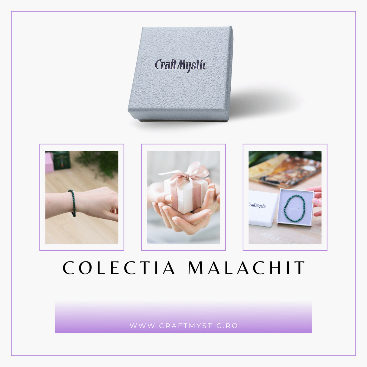 Bratara Elastica cu Margele 5mm din Malachit Semipretios Natural