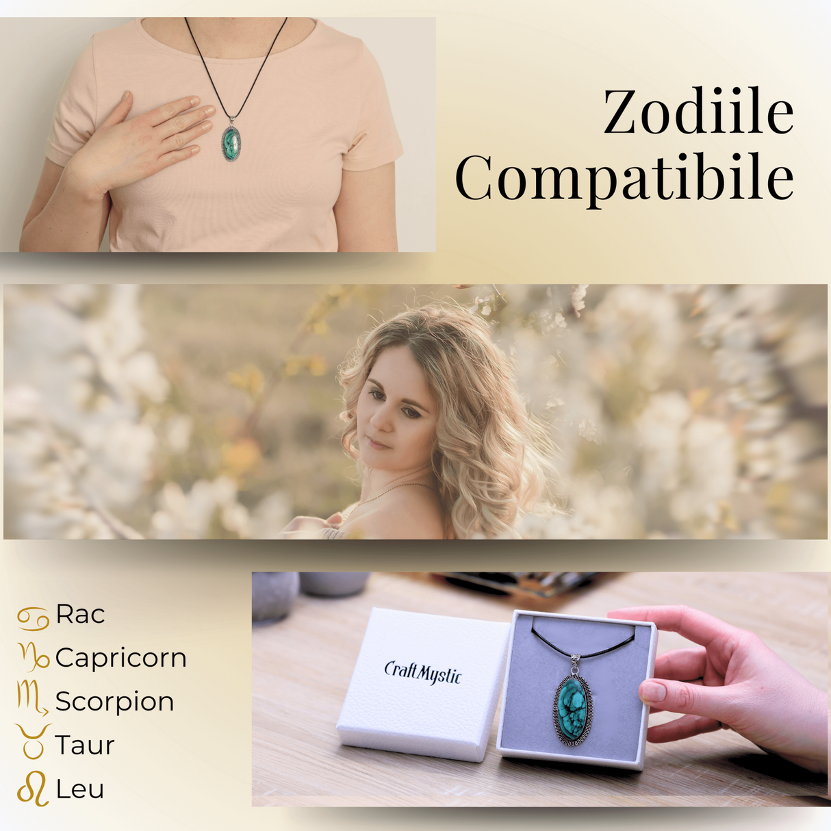 Colier Reglabil cu Pandantiv Argintiu 40mm in Forma Ovala din Malachit Natural