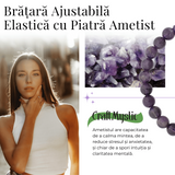 Bratara Elastica cu Margele Naturale de 6mm din Ametist