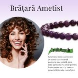 Bratara Elastica cu Margele Naturale de 6mm din Ametist