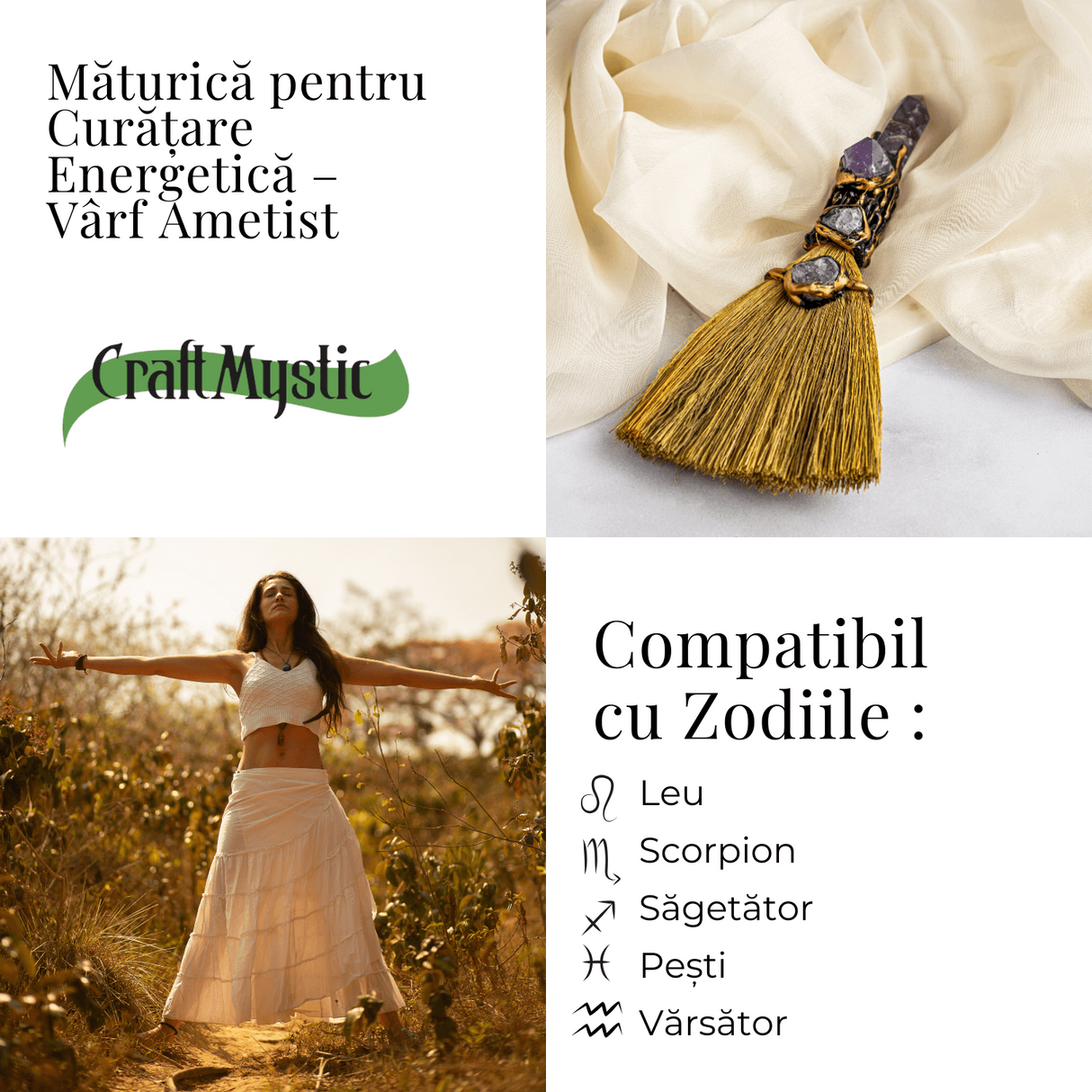 Maturica pentru curatare energetica – Varf Ametist natural