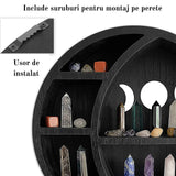 Mini Raft 30x30 cm expunere din lemn pentru cristale, uleiuri esentiale design Zana lunii - Decorare gotica pentru camera Moon Fairy