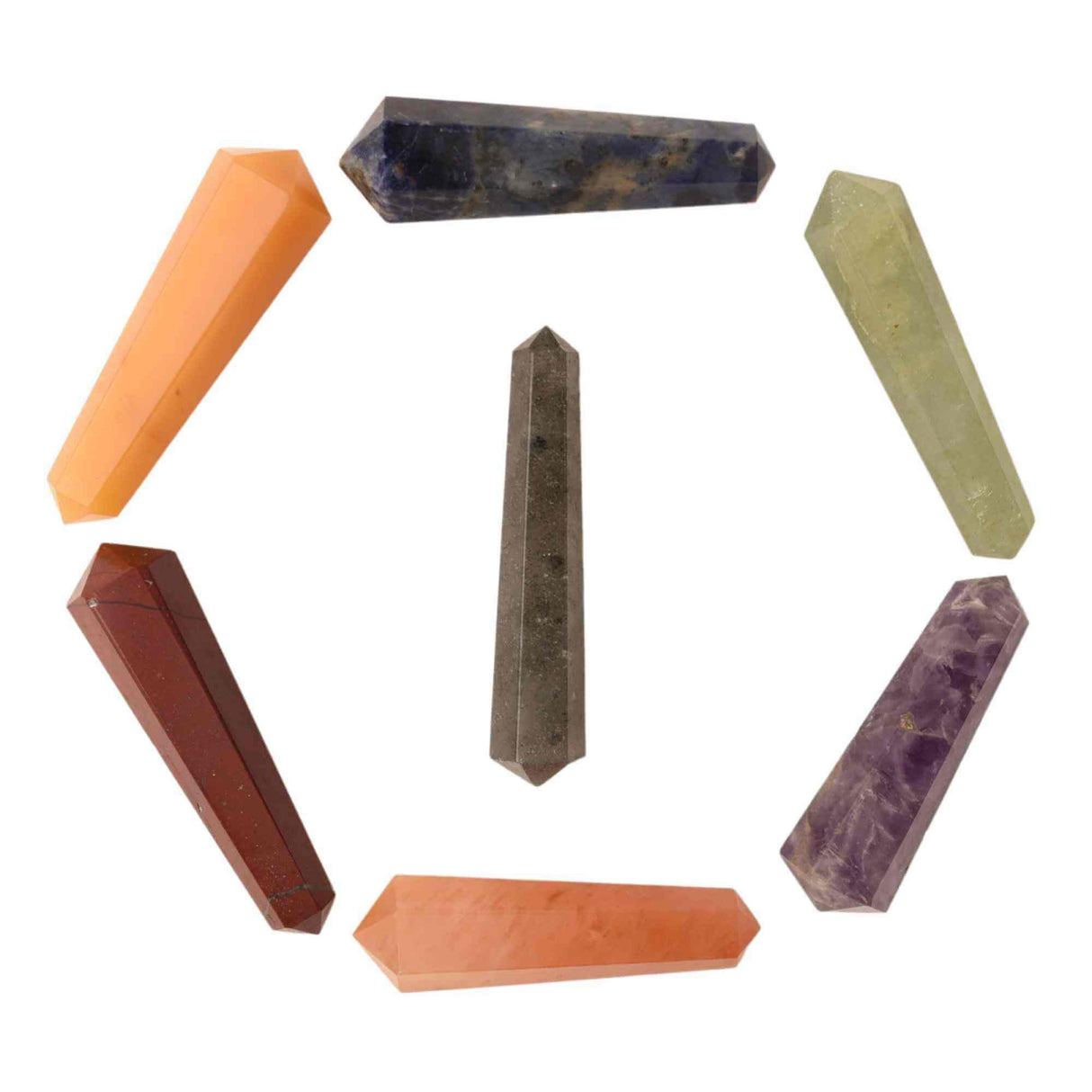 Set de Puncte Dublu Terminate ale Chakrelor cu Pietre Semipretioase - Geometrie Sacrala a Elementelor Platonice Aer, Apa, Pamant, Foc: Hexagon, Tetraedru, Hexaedru, Icosaedru, Patrat