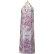 Turn de cristal din Turmalina Roz 9-10 cm Bagheta cu 6 fete pentru vindecare, meditatie si decor in casa si birou