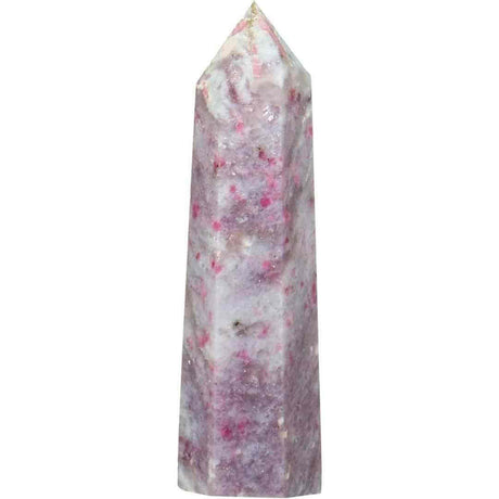 Turn de cristal din Turmalina Roz 9-10 cm Bagheta cu 6 fete pentru vindecare, meditatie si decor in casa si birou