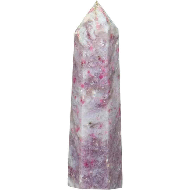 Turn de cristal din Turmalina Roz 9-10 cm Bagheta cu 6 fete pentru vindecare, meditatie si decor in casa si birou