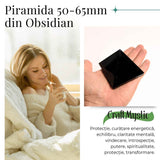 Piramida din Obsidian Negru 6.5.x6.5x5 cm pentru Protectie si Claritate Energetica
