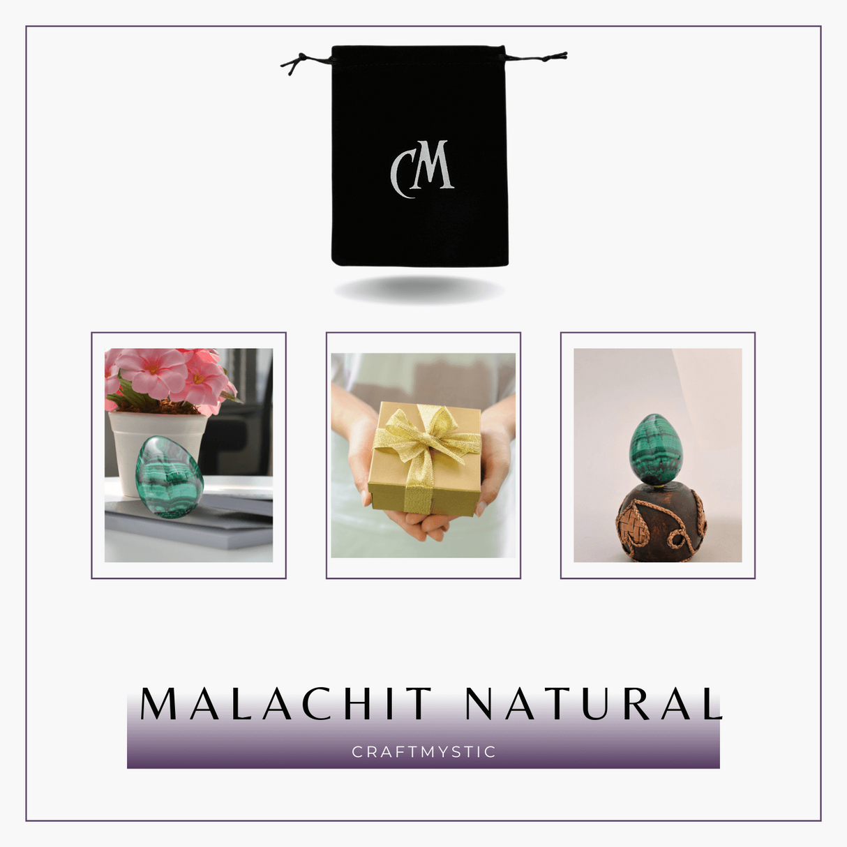 Ou din malachit natural 4-5 cm 100-150 grame - Elixirul Transformarii Spirituale
