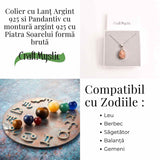 Colier Argint 925 cu Piatra Soarelui Brut - Energie Pozitiva