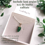 Pandantiv Argint cu Malachit Brut - Energie si Echilibru, 20mm