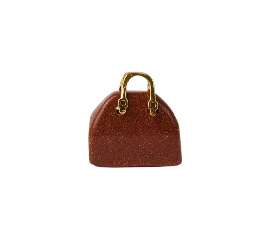 Pandantive 2.5 cm din piatra naturala, in forma de geanta - Accesorii din piatra pentru realizarea de bijuterii, cercei, colier