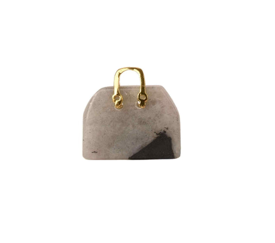 Pandantive 2.5 cm din piatra naturala, in forma de geanta - Accesorii din piatra pentru realizarea de bijuterii, cercei, colier