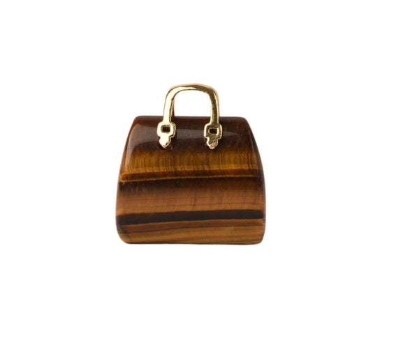 Pandantive 2.5 cm din piatra naturala, in forma de geanta - Accesorii din piatra pentru realizarea de bijuterii, cercei, colier