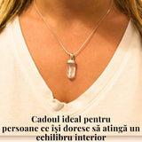 Colier argint 925 cu varf cuart lemurian natural, unic si energizant