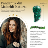 Pandantiv Unic 40-45 mm din Malachit Natural Forma Libera