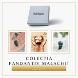 Pandantiv Unic 40-45 mm din Malachit Natural Forma Libera