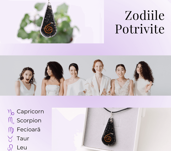  Pandantiv orgonic cu Turmalina Neagra in forma de Lacrima - Pentru purificare emotionala - Absorba Energie Negativa