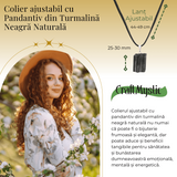 Colier Ajustabil cu Pandantiv din Turmalina Neagra Naturala 25-30mm