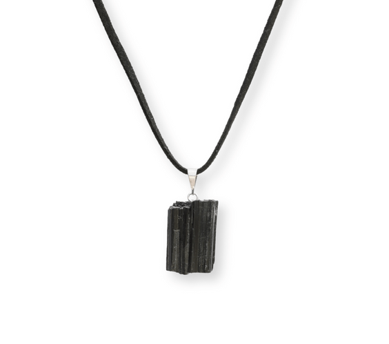 Colier Ajustabil cu Pandantiv din Turmalina Neagra Naturala 25-30mm