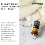 Pendul cu 7 Inele si Pietre Naturale – Echilibru si Vindecare Chakre
