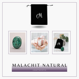 Piatra Ovala sculptata manual din Malachit natural 55-60mm aprox 140 grame