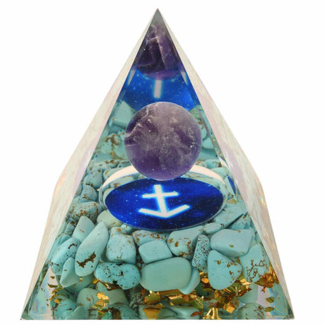 Piramida de Energie Orgonica cu Cristale de Vindecare specifice a Zodiilor pentru Relaxare, Meditatie si Ornament
