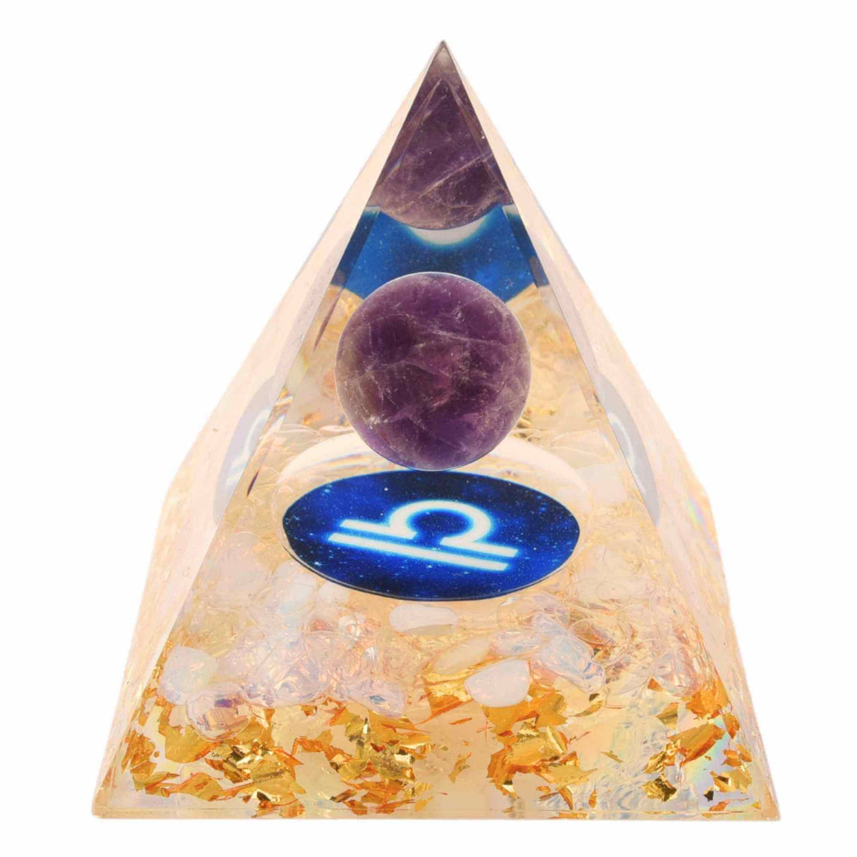 Piramida de Energie Orgonica cu Cristale de Vindecare specifice a Zodiilor pentru Relaxare, Meditatie si Ornament