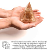 Piramida Orgonica cu Citrin Natural 80-90 mm - Prosperitate si Energie Pozitiva