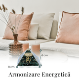 Piramida orgonica cu simboluri Zibu cu Jad verde - Prosperitate