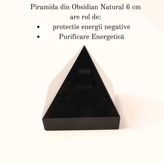Piramida de Obsidian Natural, 60 mm - Protectie si Purificare Energetica