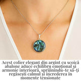 Armonie Interioara si Energie Oceanica – Colier Rotund cu Scoica Abalone si Argint 925