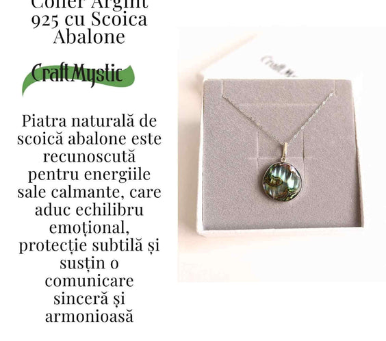 Armonie Interioara si Energie Oceanica – Colier Rotund cu Scoica Abalone si Argint 925
