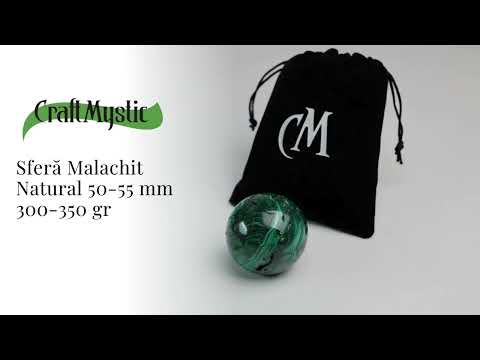 Sfera de Malachit Natural 55-60 mm, 350-400 gr - Patrunde in Miezul Beneficiilor Naturii