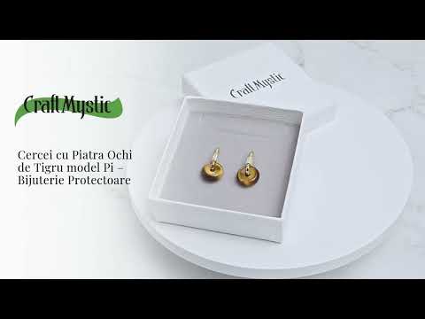 Bijuterie Protectoare – Cercei cu Piatra Ochi de Tigru model Pi