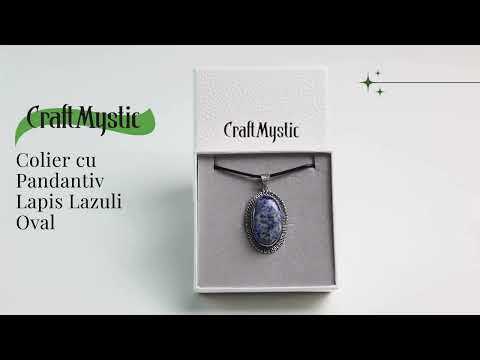 Colier Reglabil cu Pandantiv Oval 40mm de Lapis Lazuli