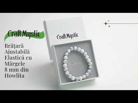 Bratara Elastica cu Margele Naturale de 8mm din Howlita