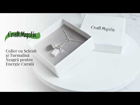 Protectie completa – Colier cu selenit si turmalina neagra pentru energie curata