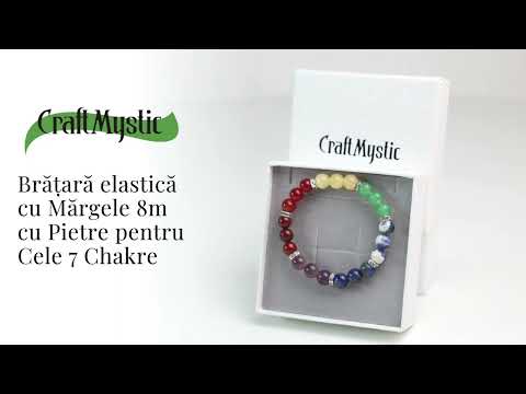 Bratara Elastica cu Margele de 8mm - Armonie si Echilibru pentru Cele 7 Chakre