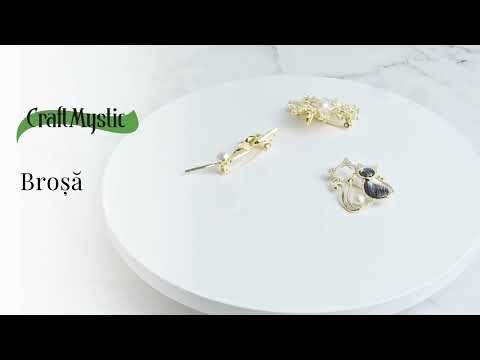 Raza de lumina – Brosa cu design floral cu perla si straluciri sidefate