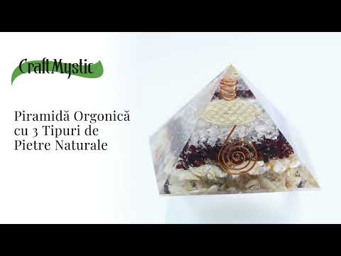 Piramida orgonica cu 3 tipuri de pietre naturale - Armonie si Energie
