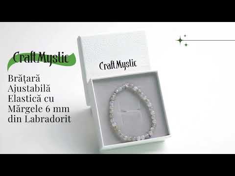 Bratara Elastica cu Margele Naturale de 6mm din Labradorit