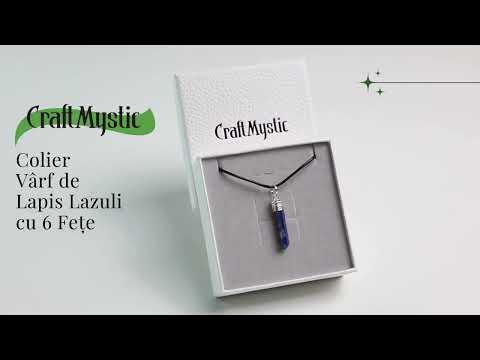 Colier Reglabil cu Pandantiv 35mm Varf de Lapis Lazuli cu 6 Fete