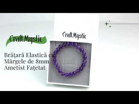 Bratara Eleganta Elastica cu Margele de 8mm Ametist Fatetat - Un Punct de Echilibru in Viata Ta