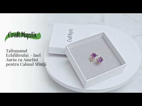 Talismanul Echilibrului – Inel Auriu cu Ametist pentru Calmul Mintii