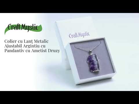 Colier argintiu cu ametist druzy - Claritate si Vindecare