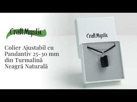 Colier Ajustabil cu Pandantiv din Turmalina Neagra Naturala 25-30mm