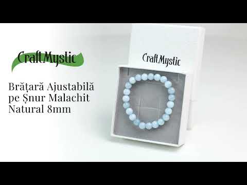 Bratara Elastica cu Margele de Acvamarin 8mm - Conexiune cu Oceanul Energiei